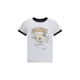 Ganni White Cotton T-Shirt